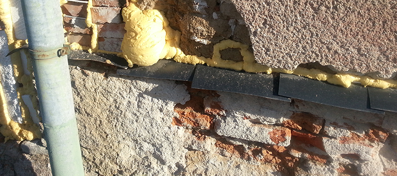 Nevhodná zábrana proti vzlínajúcej vlhkosti